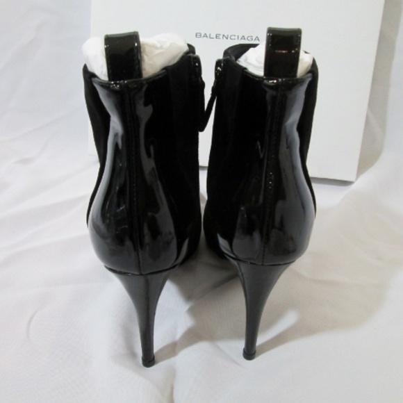 NEW NIB BALENCIAGA SUEDE PATENT Leather Ankle BOOT - Picture 7 of 8